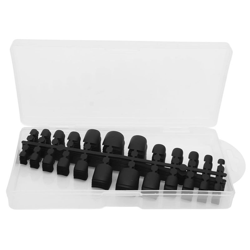 Black Artificial Toe Nails Full Cover 240pcs ABS Breathable Manicure Salon - Image 1